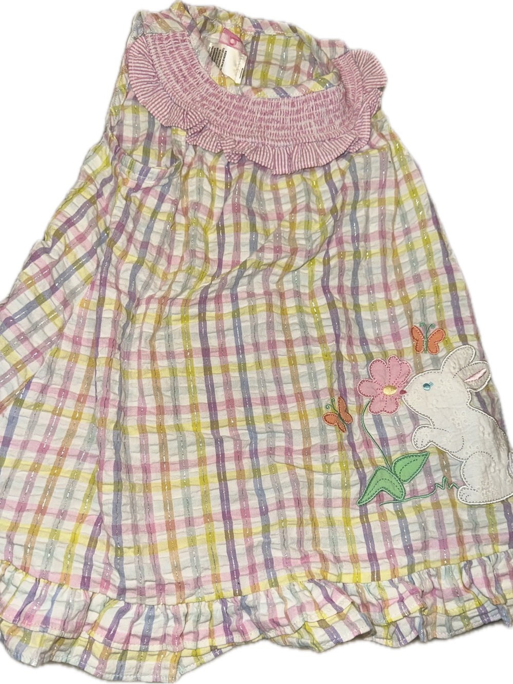 Good Lad 3T Pink and Pastel Plaid Smocked Dress